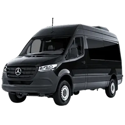 Black Mercedes Sprinter executive passenger van